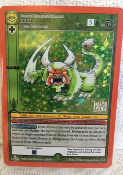 MetaZoo x Dim Mak Hodag Full Holo Rare Promo Card + T Shirt L In Hand - Image 2