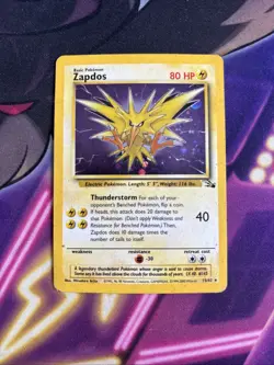 Zapdos - 15/62 - Pokemon Fossil Unlimited Holo Rare Card WOTC HP *Correct Corner - Image 1