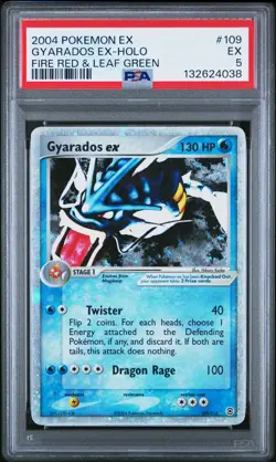 2004 POKEMON EX FIRE RED & LEAF GREEN #109 GYARADOS EX-HOLO PSA 5 - Image 1