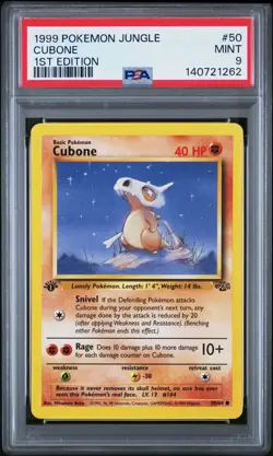 1999 Pokemon Jungle 1st Edition Cubone 50 PSA 9 MINT - Image 1