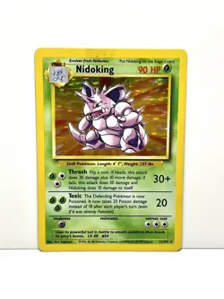 Pokemon TCG Nidoking 11/102 Base Set Unlimited Holo WOTC Vintage 1999 MP - Image 1
