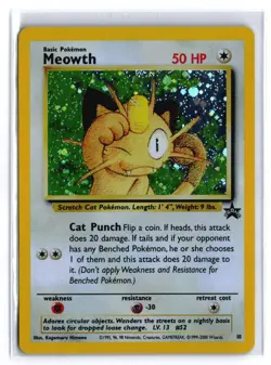 Pokemon MEOWTH 10 Gameboy Stamp (Black Star Promo) DAM/Damaged - Image 1