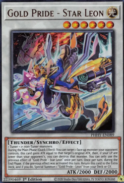 1X NM Gold Pride - Star Leon - PHHY-EN089 - Ultra Rare 1st Edition yugioh - Image 1