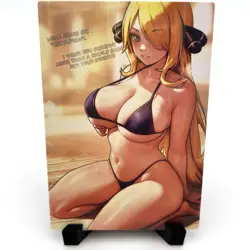 PokeGirl Cynthia Sexy Bikini Anime Waifu Girl Doujin Lewd Goddess Story Art Card - Image 3