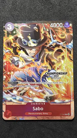 Sabo P-044 Textured Championship One Piece Card Game Tournament Tcg - Image 1