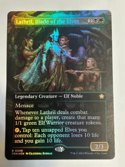 MTG Borderless Mana Foil Lathril Blade of the Elves NM Foundations NEVER PLAYED - Image 1