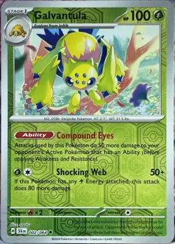 Galvantula Reverse Holo - 002/064 - Shrouded Fable Pokemon 2024 - Image 1