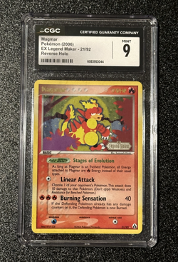 CGC 9 💛 MAGMAR #21 REVERSE HOLO - POKEMON EX LEGEND MAKER 2006 - VINTAGE - Image 1