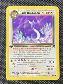 Dark Dragonair 33/82 1st Edition Team Rocket Rare Vintage Pokemon 2000 NM - Image 1