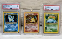 Pokemon Big 3: Charizard, Blastoise, Venosaur PSA graded Base Set II - Image 1