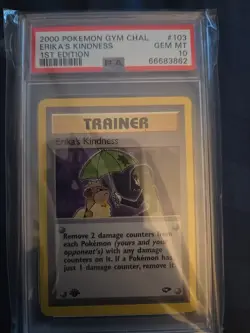 Erika's Kindness 1st Edition PSA 10 Gym Challenge Pokemon 2000 #103 POP 84! - Image 1