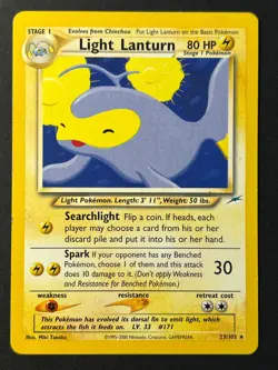 Light Lanturn 23/105 Neo Destiny Rare Pokemon Card LP - Image 1