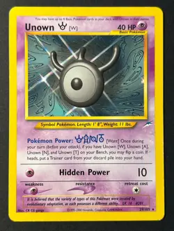 Unown 29/105 Neo Destiny Non Holo Pokemon Card LP - - Image 1