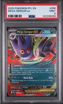PSA 9 Mint 2025 Pokemon PFL En Mega Gengar ex #056 - Image 1