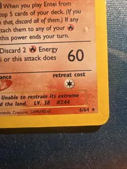 Pokemon TCG Entei Neo Revelation Holo Rare Card 6/64 HP-Damaged - Image 5