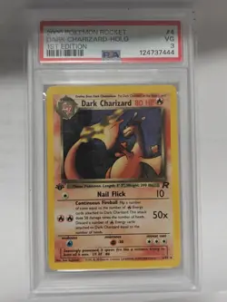 Pokemon Dark Charizard Holo Rare TCG 1st Edition 4/82 PSA 3 - Image 1