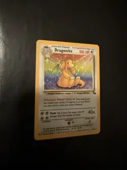 Pokemon fossil red logo 3rd print 1999 2000 copyright dragonite 19/62 raw - Image 2