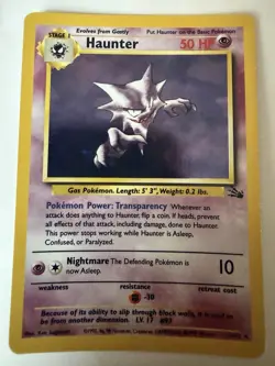 Vintage Pokemon TCG Haunter 6/62 Fossil Holo Rare Card 1999 LP Condition - Image 1