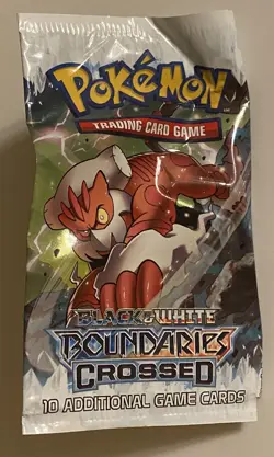 EMPTY Pokemon LANDORUS Black White BOUNDARIES CROSSED Booster Pack CREASED - Image 1