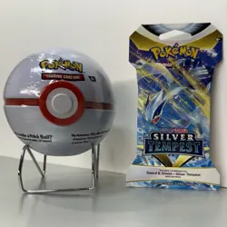 Pokemon Premier PokeBall Tin & Silver Tempest Booster Pack New Factory Sealed - Image 5