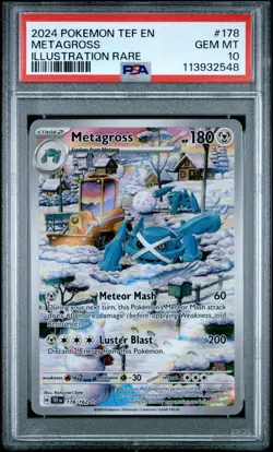 Pokemon Metagross Temporal Forces Illustration Rare #178 PSA 10 Gem Mint - Image 1