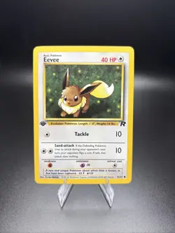 1st Edition Eevee 55/82 Team Rocket Pokemon Card Rare Non Holo Pokemon - Image 1