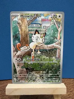 Pokemon TCG Meowth 106/094 Phantasmal Flames NM Illustration Rare Card - Image 1