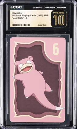 2022 POKEMON PLAYING CARDS PAPER SAFARI - KOREAN #6 SLOWPOKE CGC 10 PRISTINE - Image 1