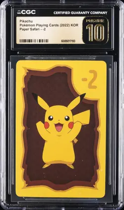 2022 POKEMON PLAYING CARDS PAPER SAFARI - KOREAN #-2 PIKACHU CGC 10 PERFECT - Image 1