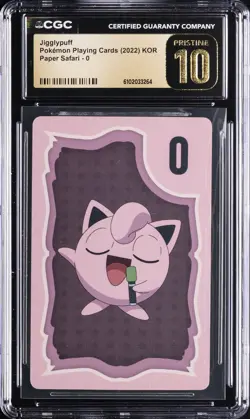 2022 POKEMON PLAYING CARDS KOREAN PAPER SAFARI #0 JIGGLYPUFF CGC 10 PERFECT - Image 1