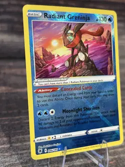 Radiant Greninja 046/189 Sword & Shield Astral Radiance Holo Pokemon TCG Card NM - Image 2