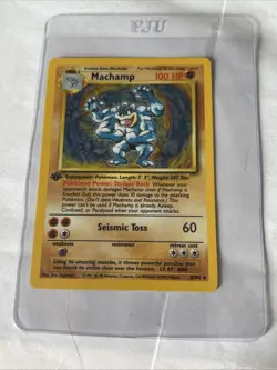 1st Edition Machamp 8/102 Base Set Holo Rare Vintage 1999 Pokemon Card - Image 1