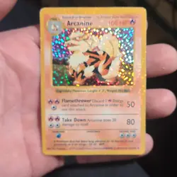 Pokemon TCG Arcanine Base Set 23/102 Rare Holo 100HP Vintage Card - Image 1