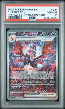 Pokemon Charizard ex 234/091 PSA 10 Special Illustration Rare SIR Paldean Fates - Image 1