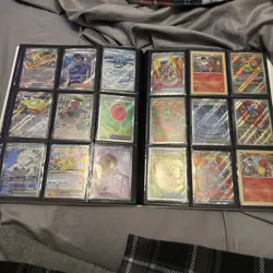Pokemon 54 card lot mainly full art 6 pages of binder - Image 1