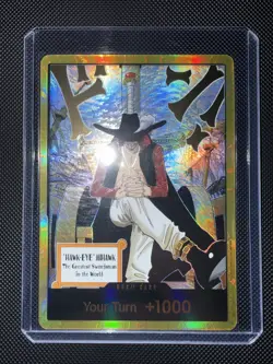 DON!! Card Dracule Mihawk Gold One Piece OP14 The Azure Sea's Seven NM - Image 1