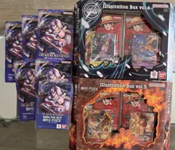 One Piece TCG Lot Illustration Boxes 5 & 6 Plus OP-14 Double Pack & 5 Sleeves - Image 2