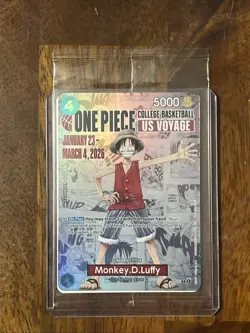 Monkey.D.Luffy (055) (College Basketball US Voyage) P-055 One Piece Promo SEALED - Image 1