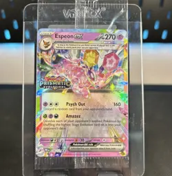 Pokemon TCG Prismatic Evolutions Espeon EX Stamped Promo Card Sealed - 034/131 - Image 1