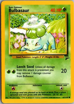 Bulbasaur 067/130 Common Base Set 2 LP Pokemon Card - Image 1