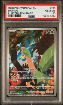 PSA 10 Tropius 195/193 Illustration Rare Paldea Evolved SV02 Pokemon Card - Image 1