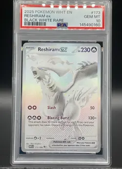 Reshiram ex 173/086 Sv: White Flare Black White Rare Holo PSA 10 Pokemon Card - Image 2