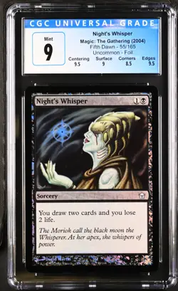 NIGHT'S WHISPER Fifth Dawn Foil U CGC 9 MTG [Nostalgium] - Image 1
