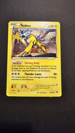 Pokemon XY Breakthrough Raikou Holo Rare Card 55/162 - Image 1