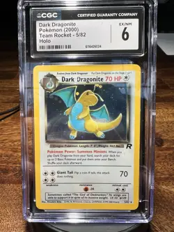 Pokemon Dark Dragonite Holo 5/82 2000 Team Rocket Unlimited CGC 6 - Image 1