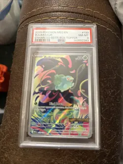 Pokemon Bulbasaur 2025 Miscellaneous Cards Box Topper Holo PSA 8 #133/132 - Image 1
