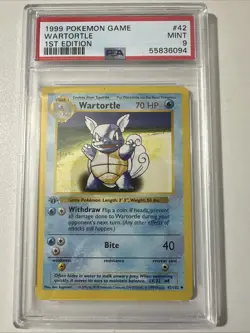Pokemon PSA 9 1st Edition Wartortle 042/102 Base Set (Shadowless) - Image 1