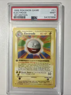 Pokemon PSA 9 1st Edition Electrode 021/102 Base Set (Shadowless) - Image 1