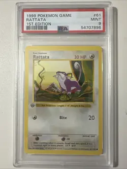 Pokemon PSA 9 1st Edition Rattata 061/102 Base Set (Shadowless) - Image 1