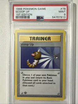 Pokemon PSA 9 1st Edition Scoop Up 078/102 Base Set (Shadowless) - Image 1
